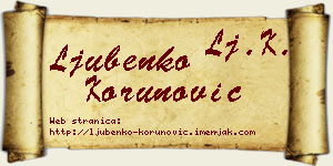 Ljubenko Korunović vizit kartica